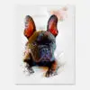 Custom watercolor-style portrait of a French Bulldog – personalized pet art print example.