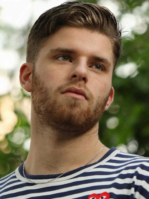 Comics-Model Original photo of a good-looking young man posing for a personalized comic art style poster, used to create a custom comic illustration wall art print.